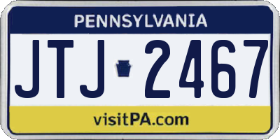 PA license plate JTJ2467