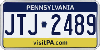 PA license plate JTJ2489