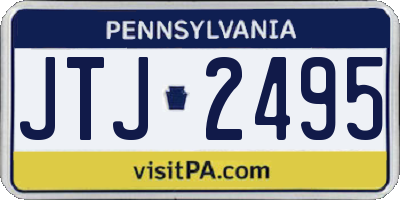 PA license plate JTJ2495