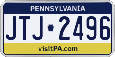 PA license plate JTJ2496