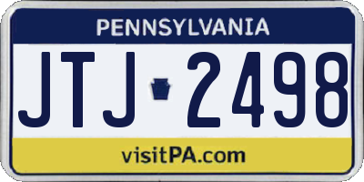 PA license plate JTJ2498