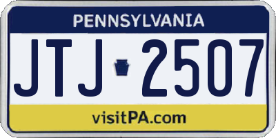 PA license plate JTJ2507