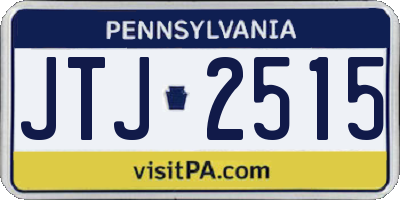 PA license plate JTJ2515