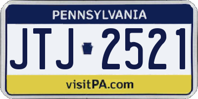 PA license plate JTJ2521