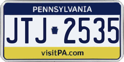 PA license plate JTJ2535