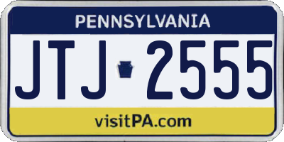 PA license plate JTJ2555