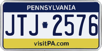 PA license plate JTJ2576