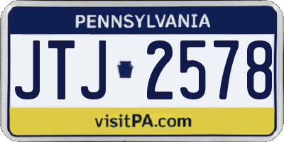 PA license plate JTJ2578