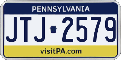 PA license plate JTJ2579