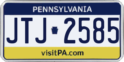 PA license plate JTJ2585