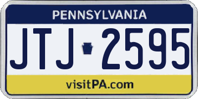 PA license plate JTJ2595