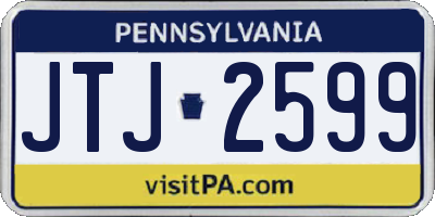 PA license plate JTJ2599
