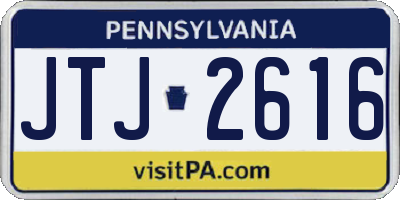 PA license plate JTJ2616