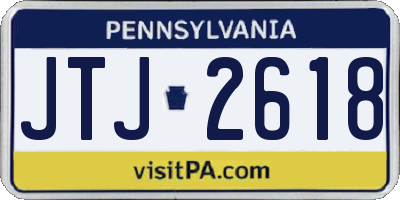 PA license plate JTJ2618