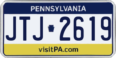 PA license plate JTJ2619