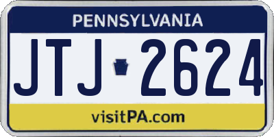 PA license plate JTJ2624