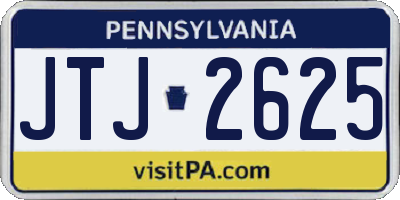 PA license plate JTJ2625