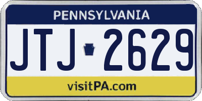 PA license plate JTJ2629