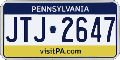 PA license plate JTJ2647