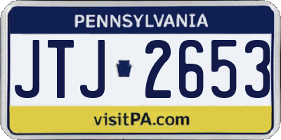 PA license plate JTJ2653