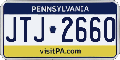 PA license plate JTJ2660