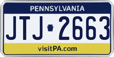 PA license plate JTJ2663