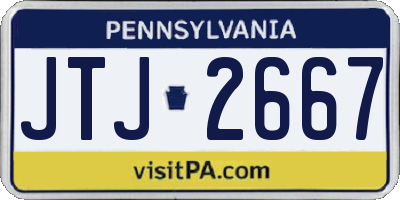 PA license plate JTJ2667
