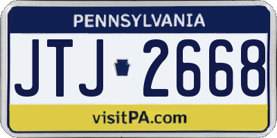 PA license plate JTJ2668