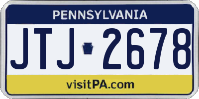 PA license plate JTJ2678