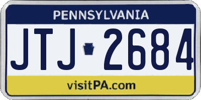 PA license plate JTJ2684