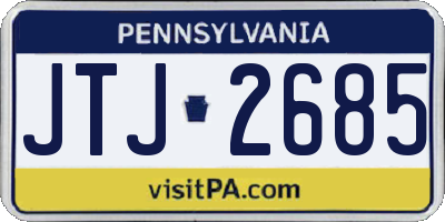 PA license plate JTJ2685