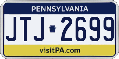PA license plate JTJ2699