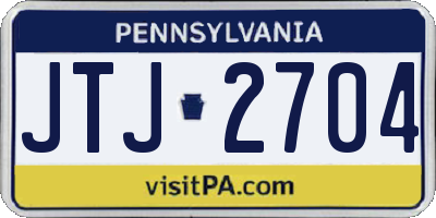 PA license plate JTJ2704