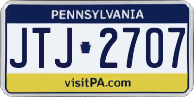 PA license plate JTJ2707