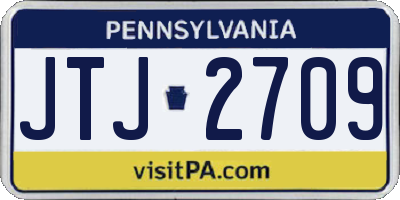 PA license plate JTJ2709