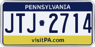 PA license plate JTJ2714