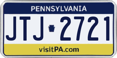 PA license plate JTJ2721