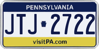 PA license plate JTJ2722