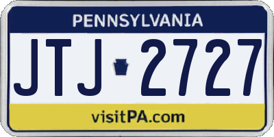 PA license plate JTJ2727