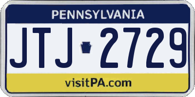 PA license plate JTJ2729