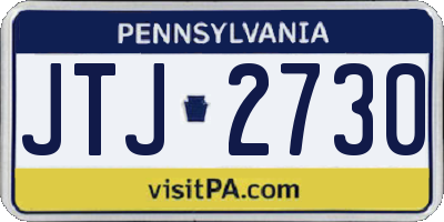 PA license plate JTJ2730