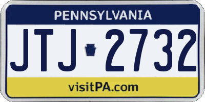 PA license plate JTJ2732