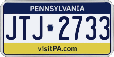 PA license plate JTJ2733