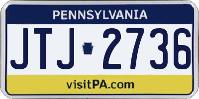 PA license plate JTJ2736