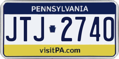 PA license plate JTJ2740