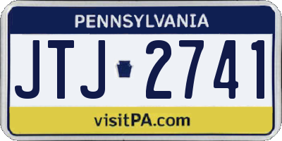 PA license plate JTJ2741