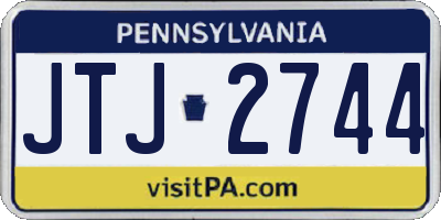 PA license plate JTJ2744