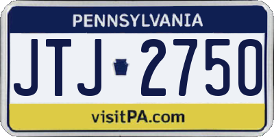 PA license plate JTJ2750