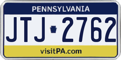 PA license plate JTJ2762