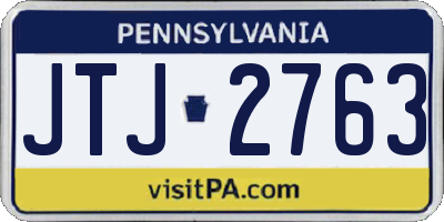 PA license plate JTJ2763